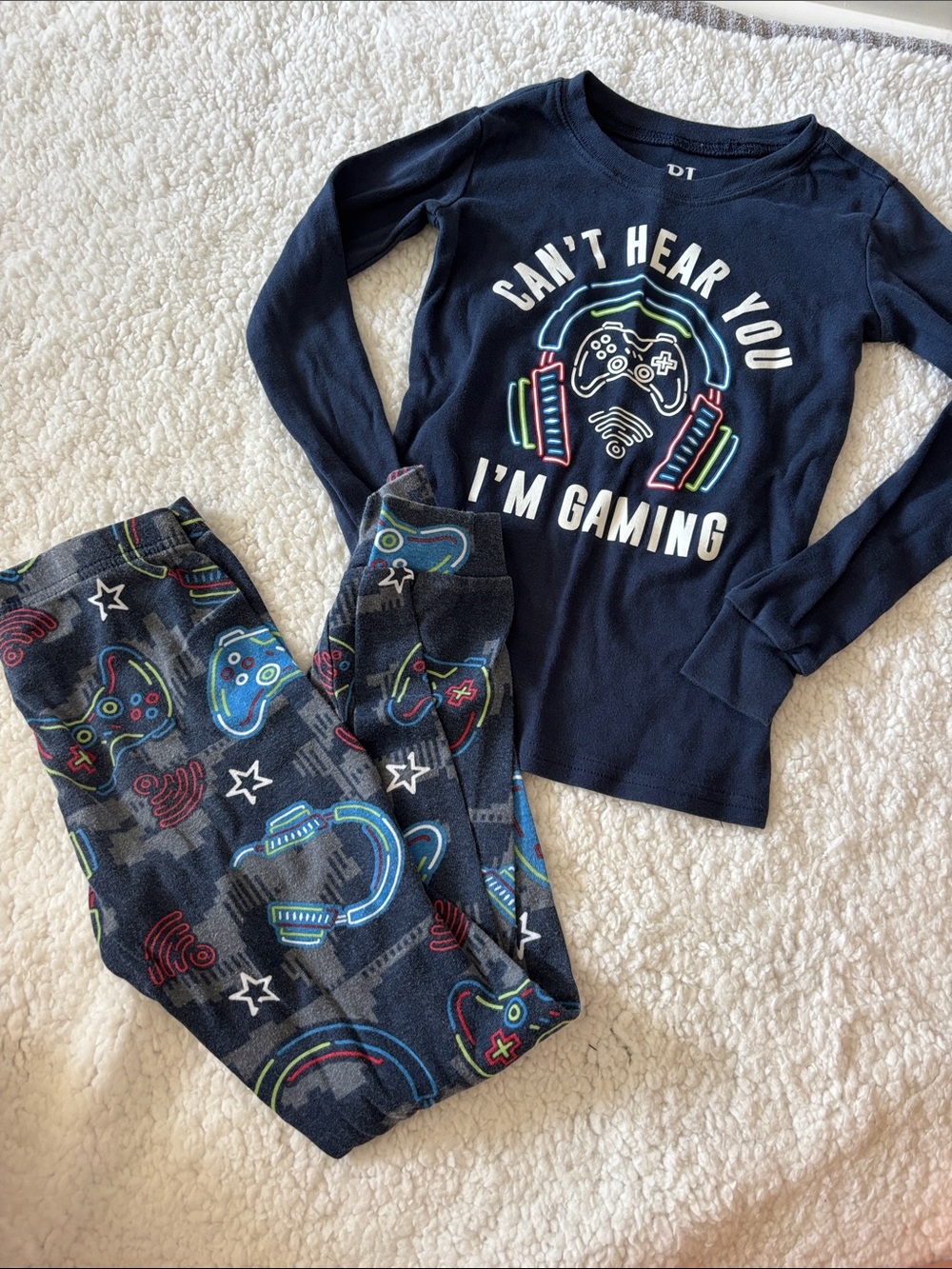 Pj place Kids Navy "Can't Hear You I'm Gaming" Pajama Set